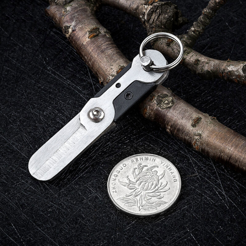 1x Gear Mini Scissor Spring Load Detachable Pocket Keychain Multi Tool Survival