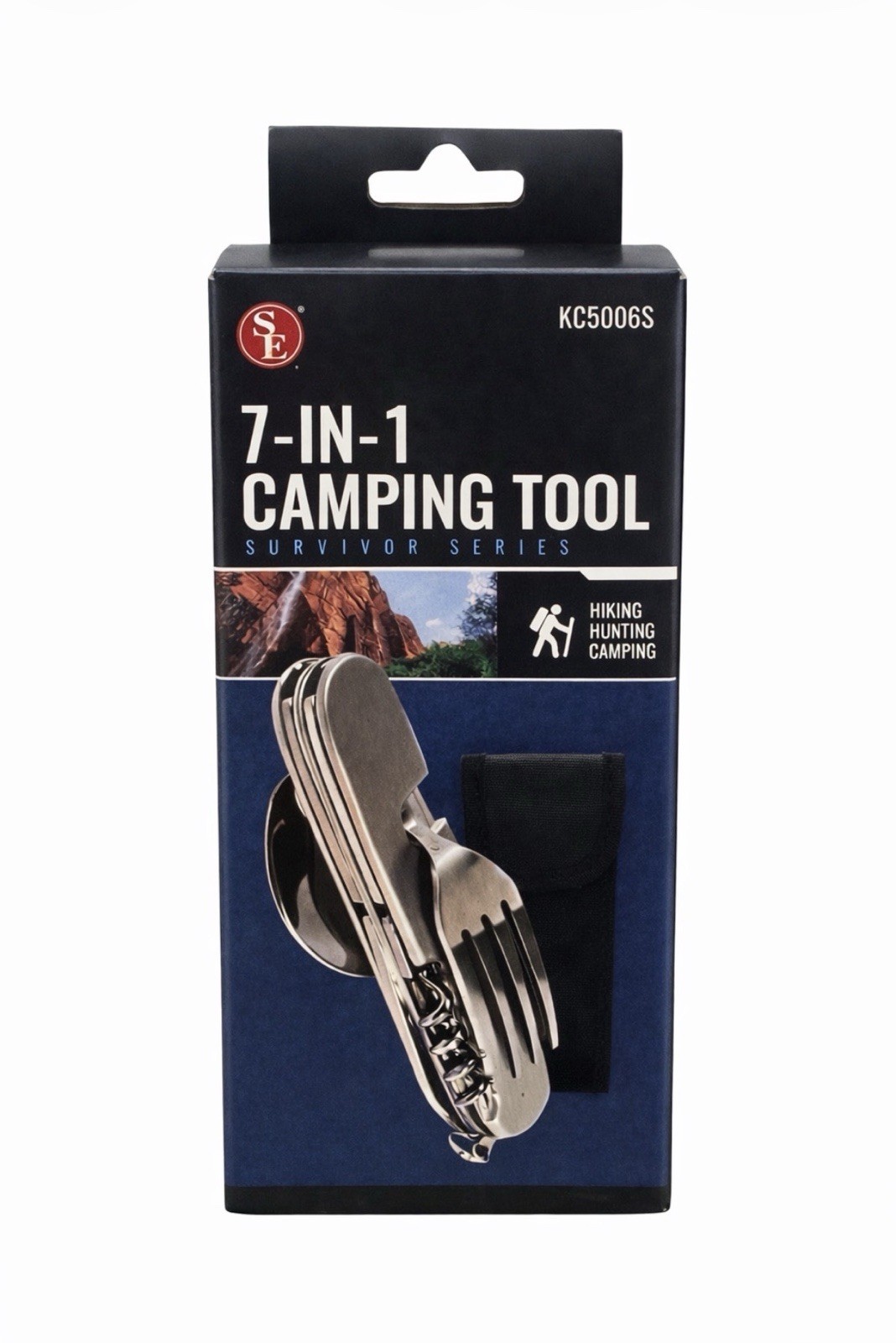 SE Survivor Series 7-in-1 Multifunctional Camping Tool with Pouch – KC5006S