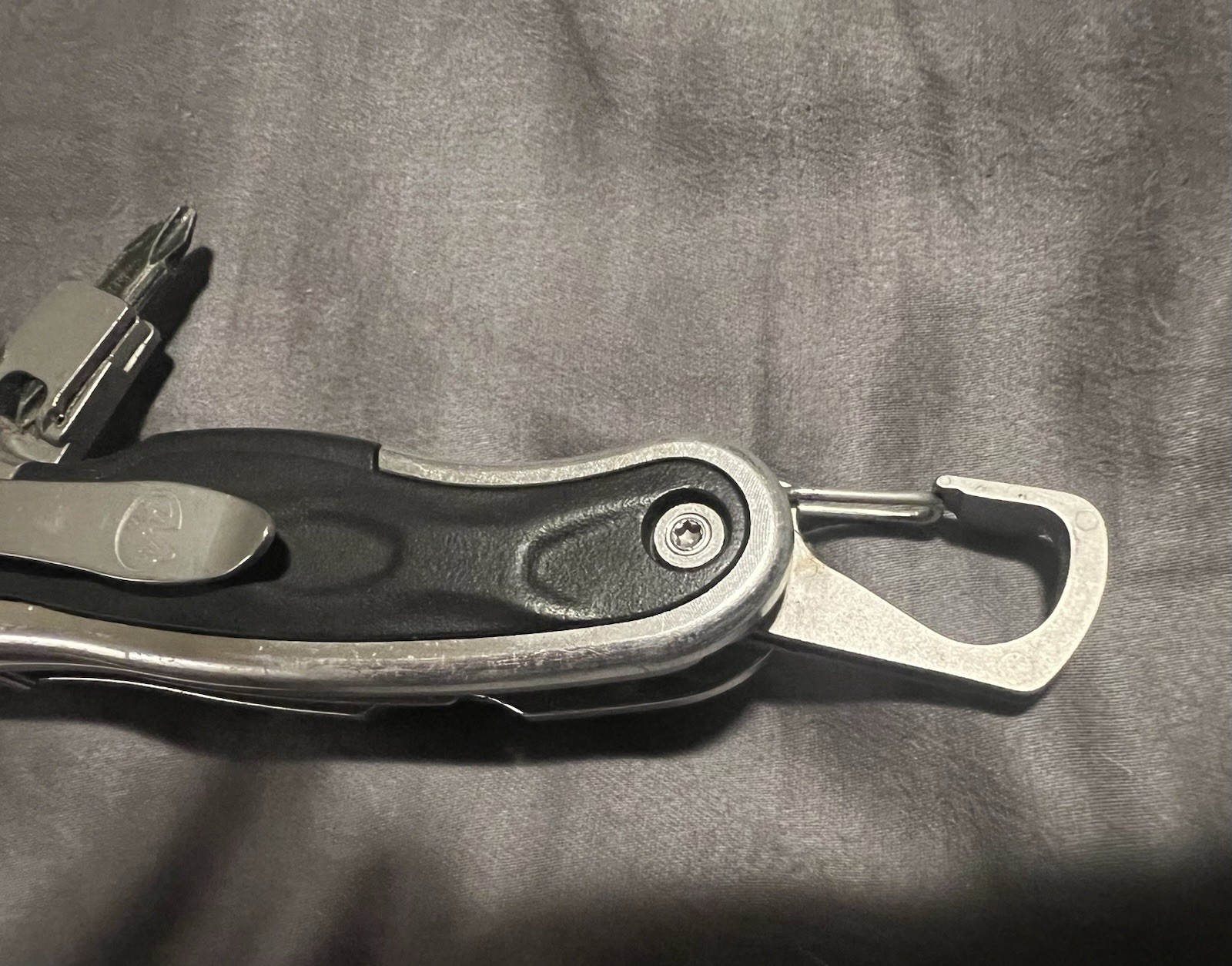 RARE Discontinued Leatherman E306X Knife Bit Holder Driver Caribiner Bottle