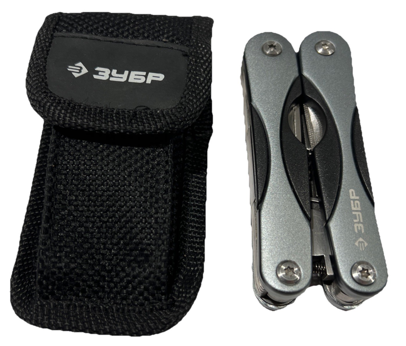 Zubra 3Y6P Multi-Tool 8-in-1 + Nylon Case Black Green EUC