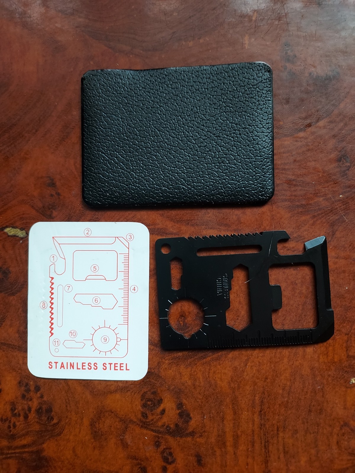 Multipurpose Pocket Survival Tool with holder – Stainless Steel