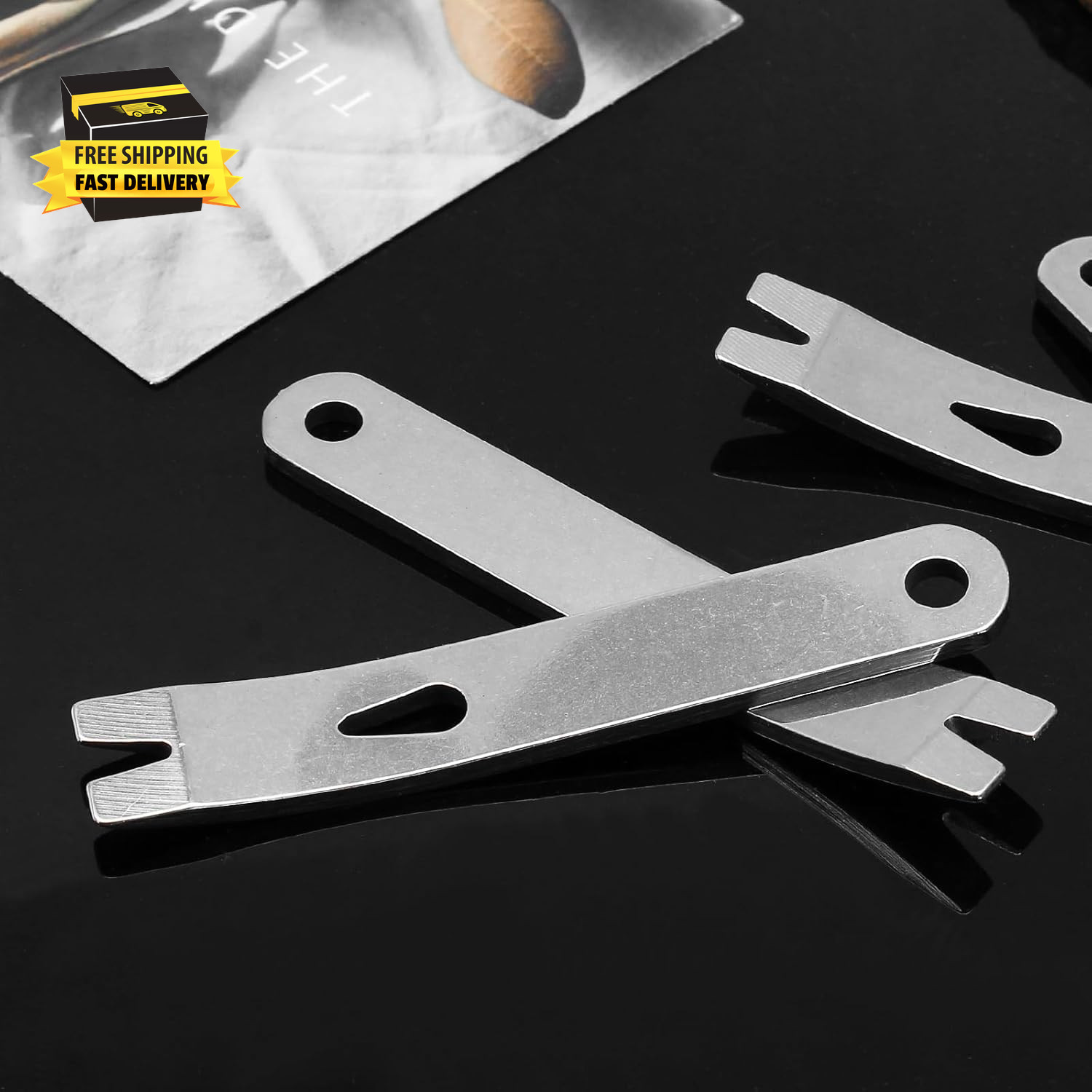 4 Pcs Mini Pry Bar, Pocket Stainless Steel Pocket Crank Crowbar Small Prybar EDC