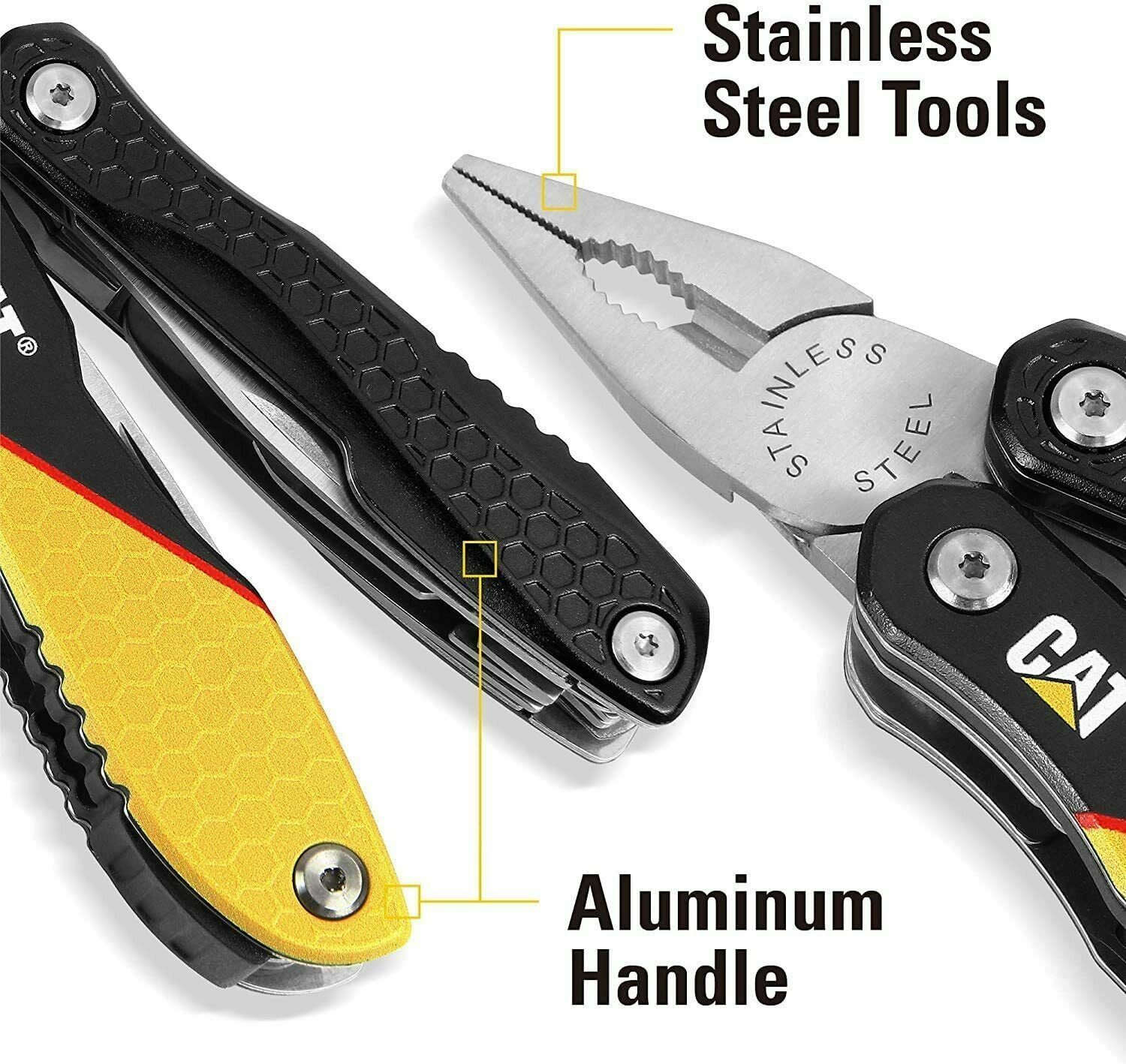 CAT, Multi-Tool, Knife & Flashlight Utility Compact Set | Camping Sports