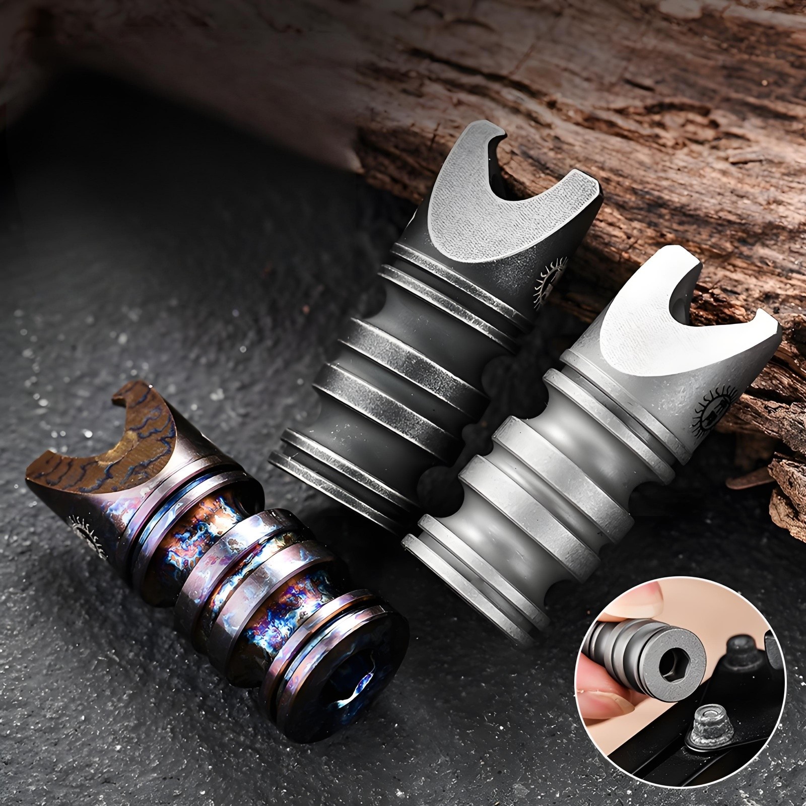 Titanium Alloy EDC Pendant Multi-Tool Bottle Opener 5mm Hex Wrench Keychain