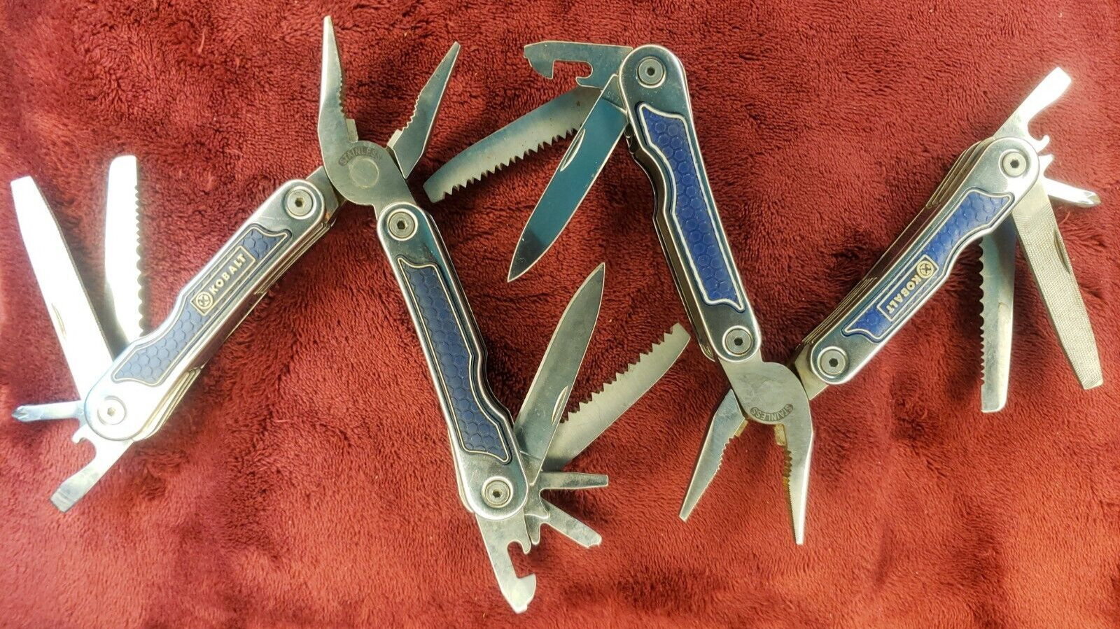 Lot of 2 Kobalt Blue Mini Multi Tool Knife