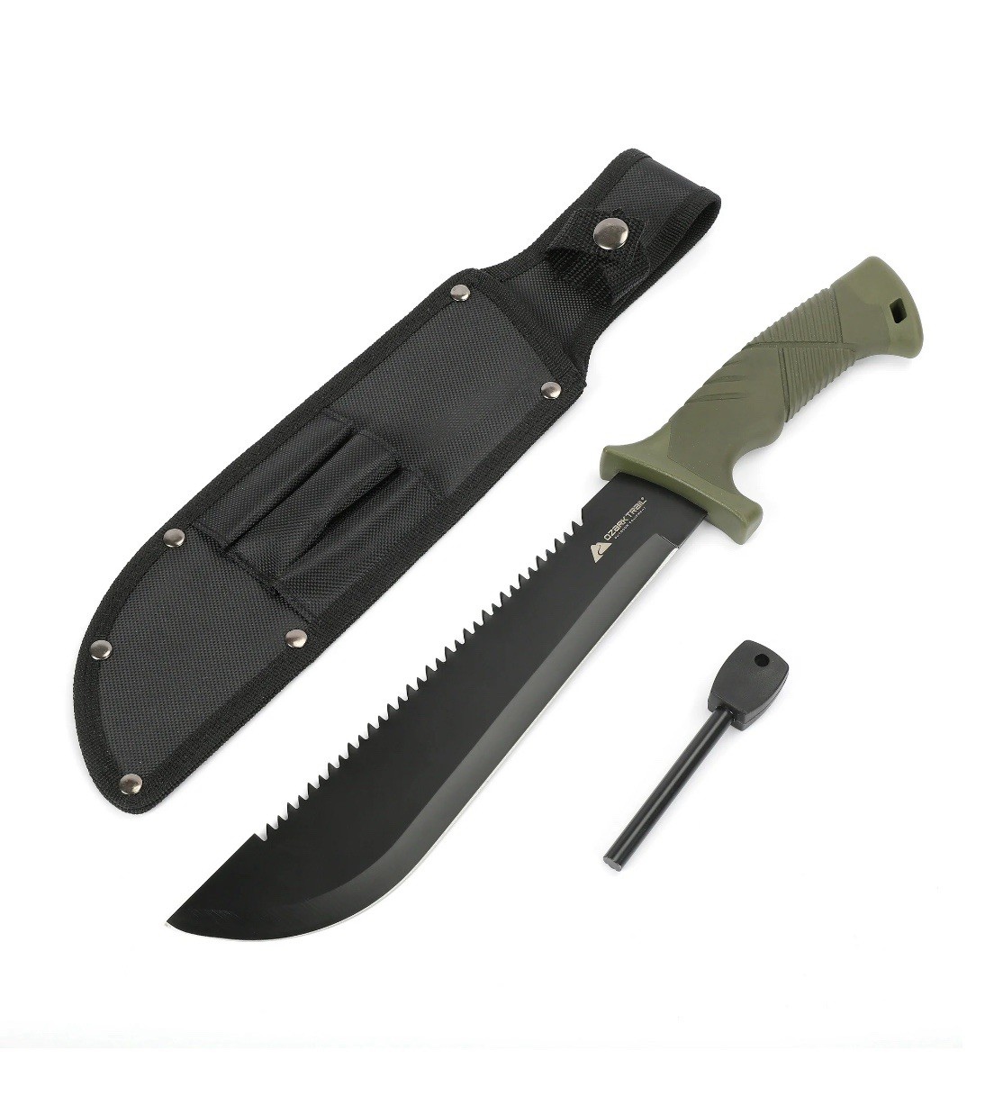 🔥NEW SEALED🔥 Ozark Trail 10″ Machete with Saw Teeth, Fire Starter, Model 5031