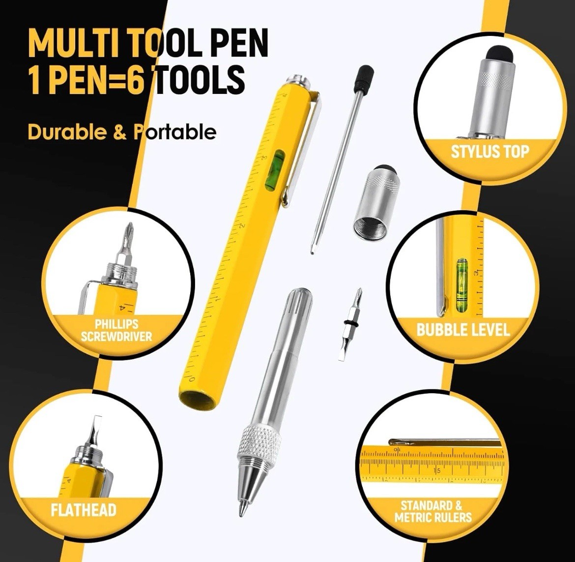 Set of 2 – Gift Multitool Pen 6 in 1,