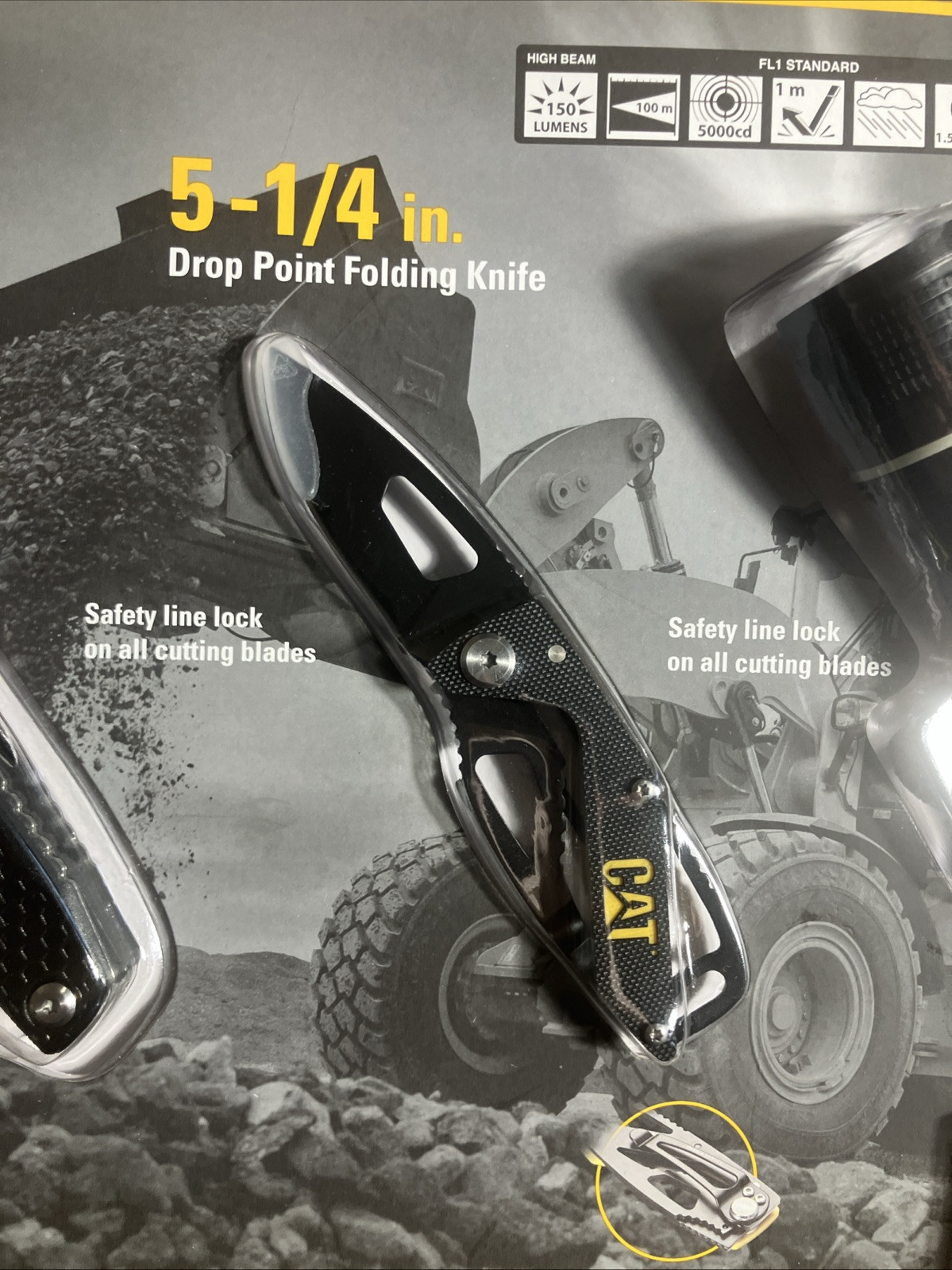 CAT, Multi-Tool, Knife & Flashlight Utility Compact Set | Camping Sports