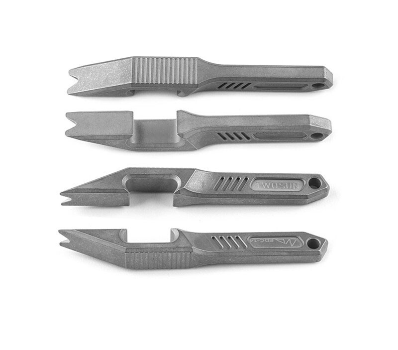 CNC Titanium Alloy Pry Bar Crowbar Bottle Opener Cutter Outdoor EDC Multi Tools