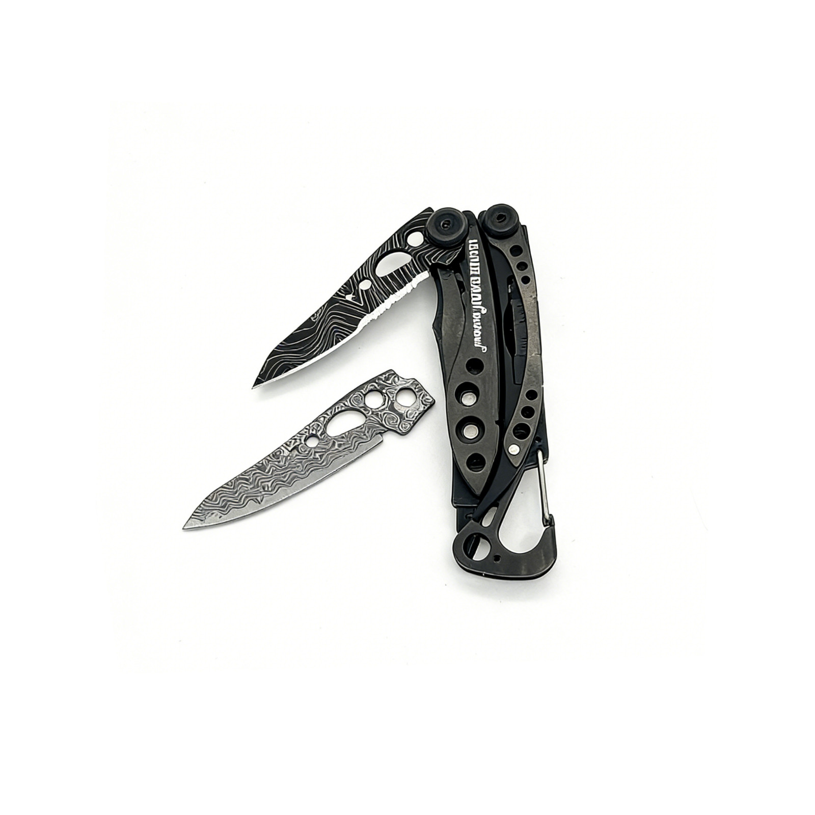 Custom VG10 Damascus Blade for LEATHERMAN SKELETOOL – CNC, 60HRC