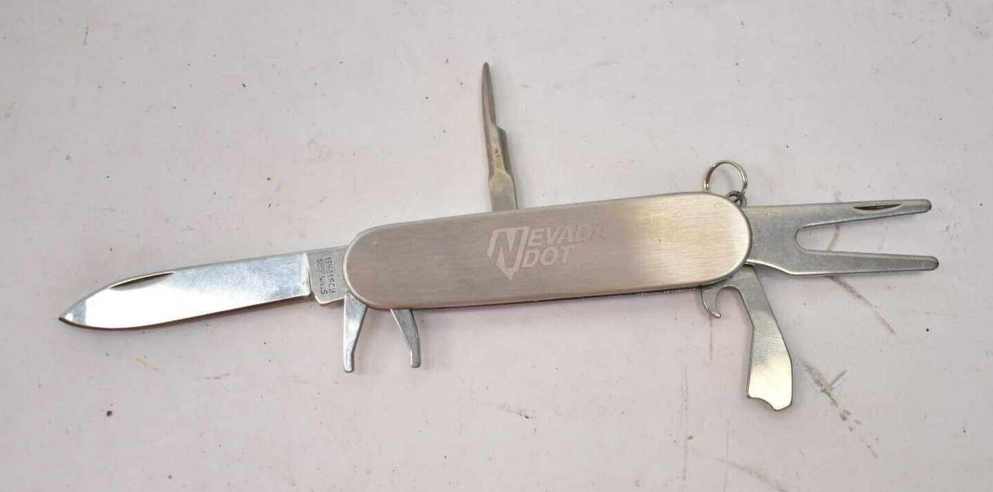 5 In 1 Multi Tool Nevada DOT Stainless Steel Unit w Holding Case Storage