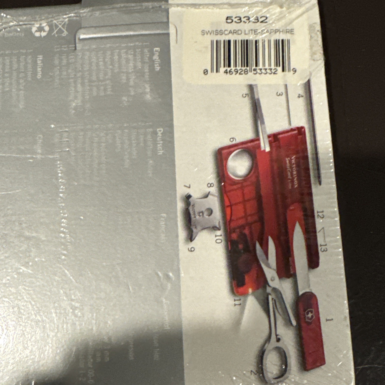Genuine Victorinox Swiss Card Lite 13 tools swisscard with LED New in packaging