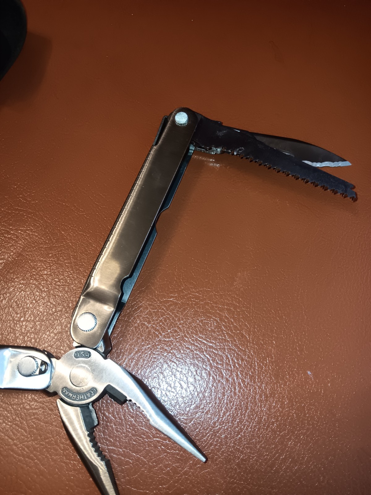 Original Vtg Leatherman Super Tool Pat. Pending w/leather Sheath #0201 CLEAN ++