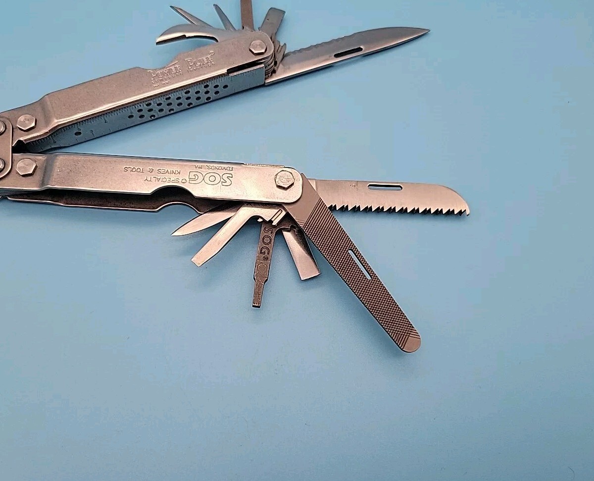 SOG Power Plier Multi-Tool – Rare Blunt Nose Pliers – Pocket Knife – Silver