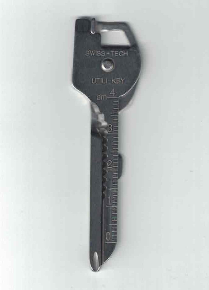 7 tools in 1 Utili-Key Multifunction key sized knife, saw screw Stainless Steel