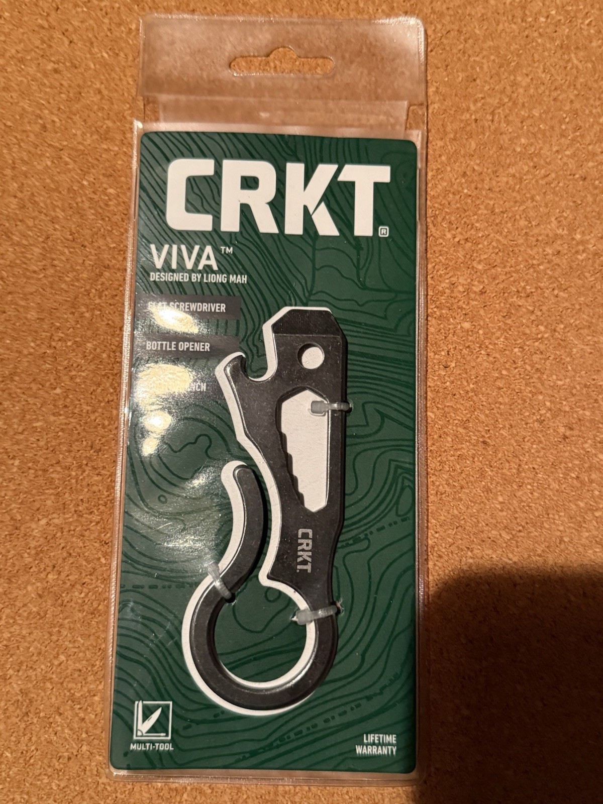 CRKT Viva Multi-Tool Keyring Black Stonewash Screwdriver Bottle Opener Wrench