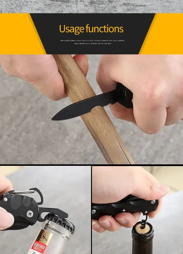 Multifunctional Foldable Stainless Steel Survival Scissors Portable EDC Tool Kit