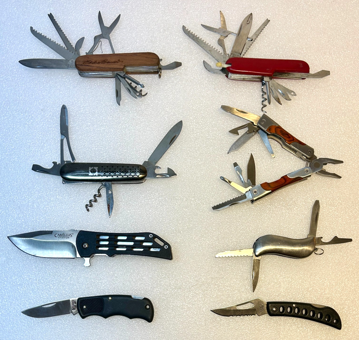 Knife & Multi Tool Lot Camillus Titanium Cutco Eddie Bauer Pocket Knives Sheath