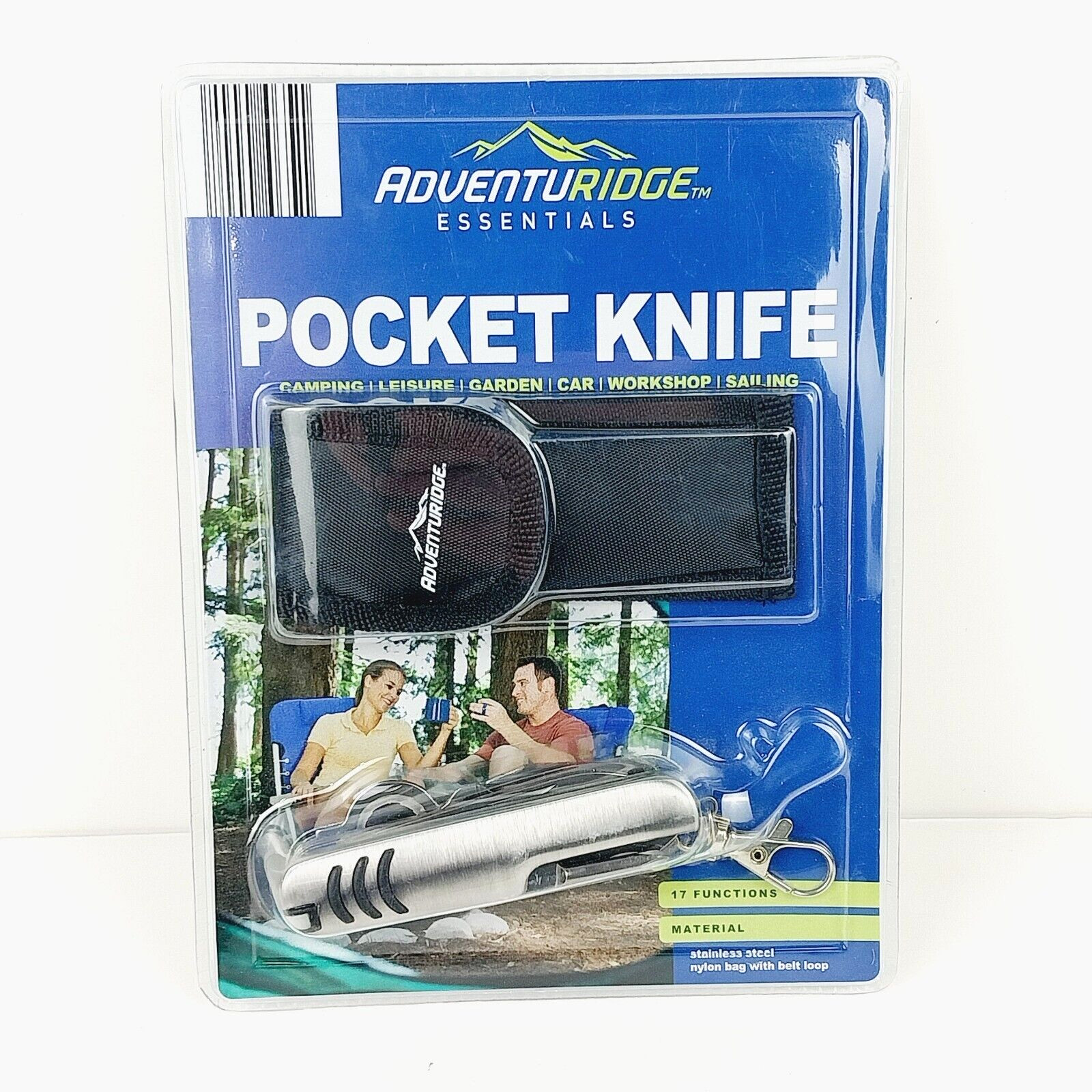 Adventuridge 17-Function Stainless Steel Folding Multi-Tool w/ Nylon Belt Case
