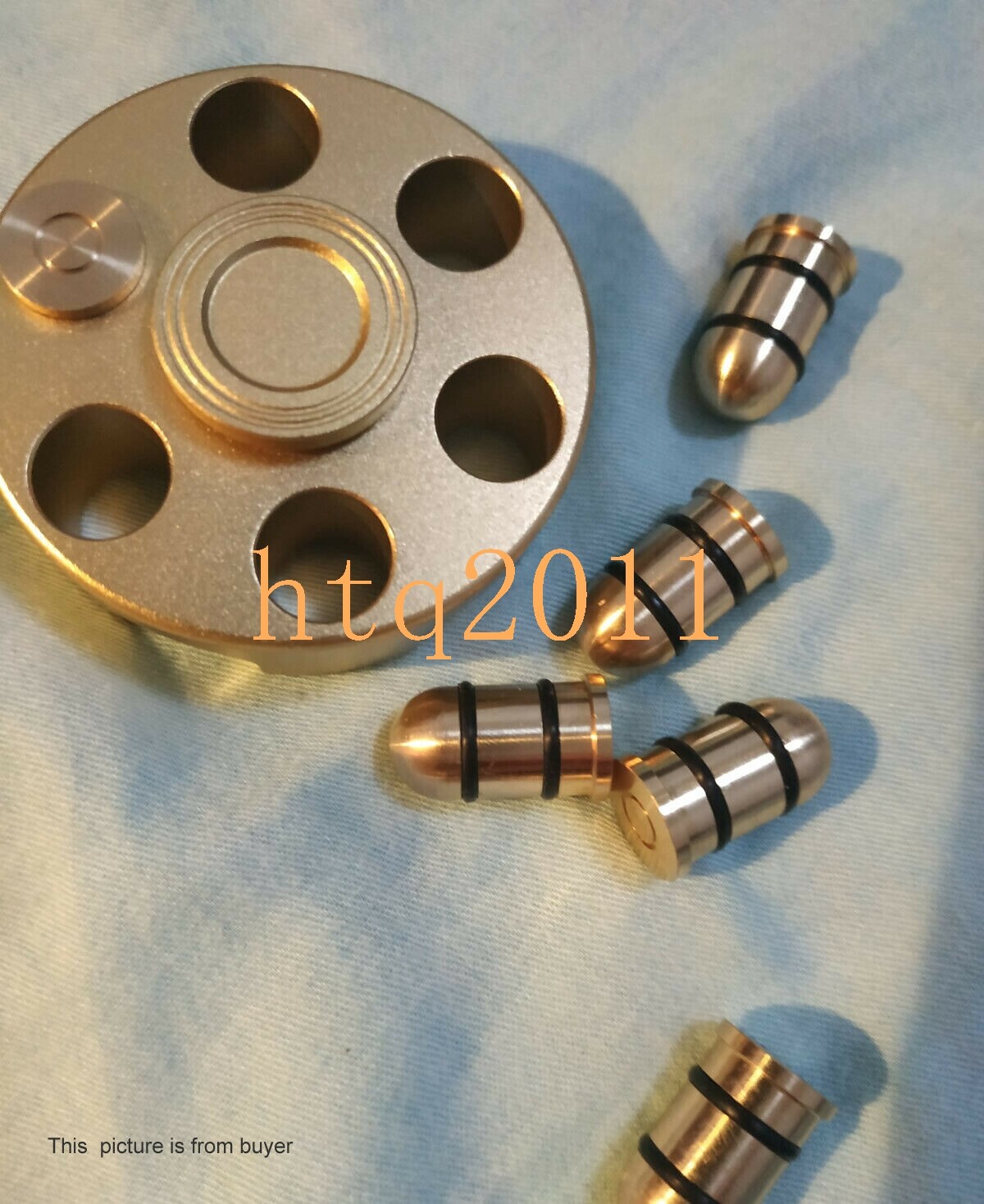EDC Desk Toy Brass Revolver Bullets Finger Spinner Top Hand Fidget Pocket