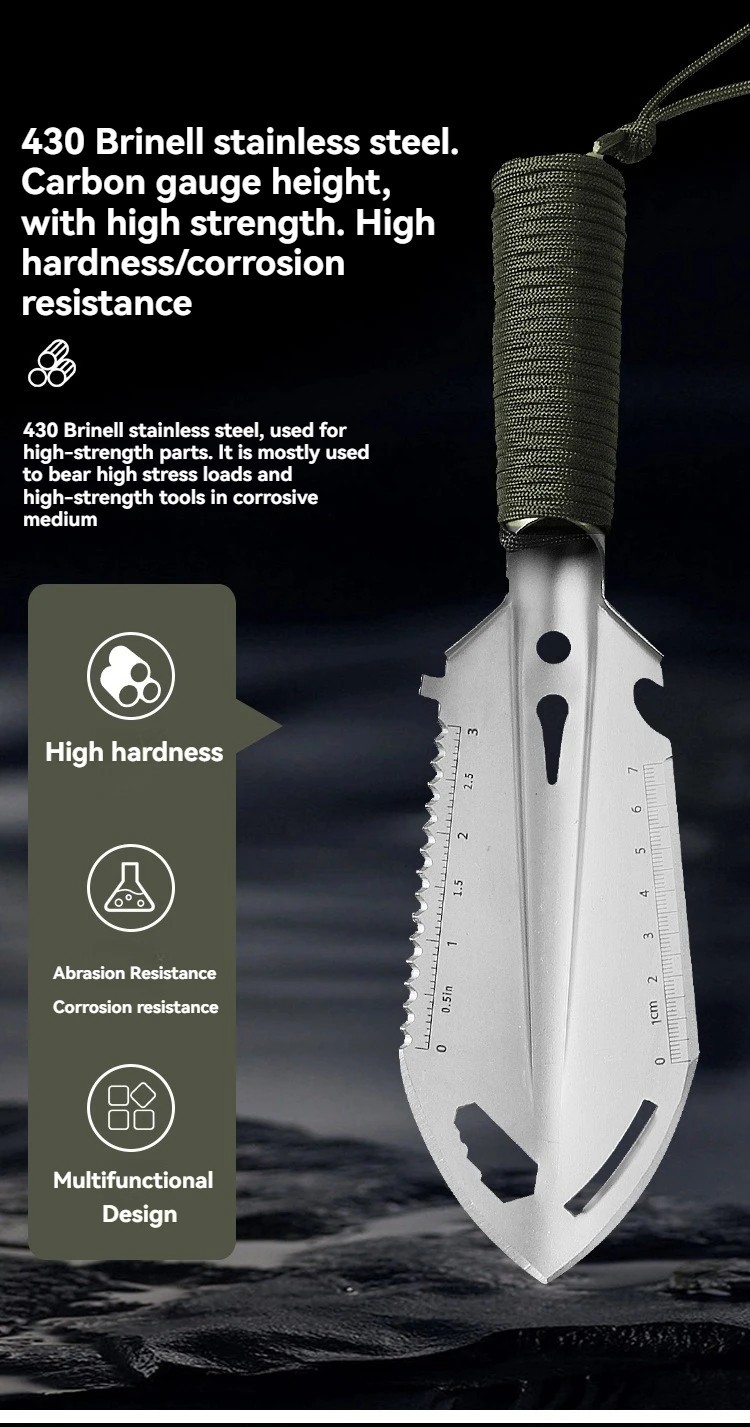 Camping Survival Shovel Stainless Steel Multifunction Tool.