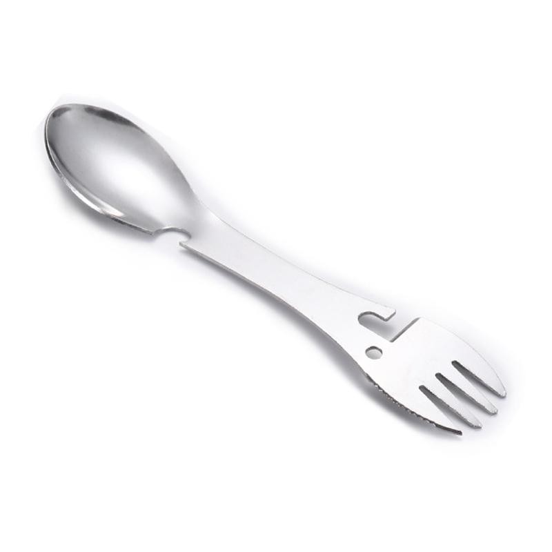 5-in-1 Camping EDC Tool Set Fork Spoon Knife Bottle Can Opener Survival Kit