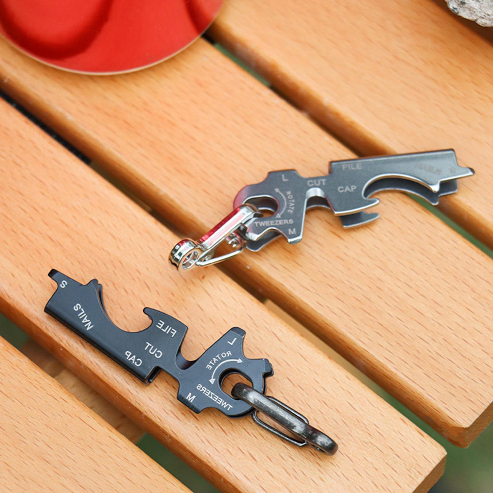 2 Pcs Keychain Tools and Gadgets 8 in 1 Stainless Steel Screwdriver Tool