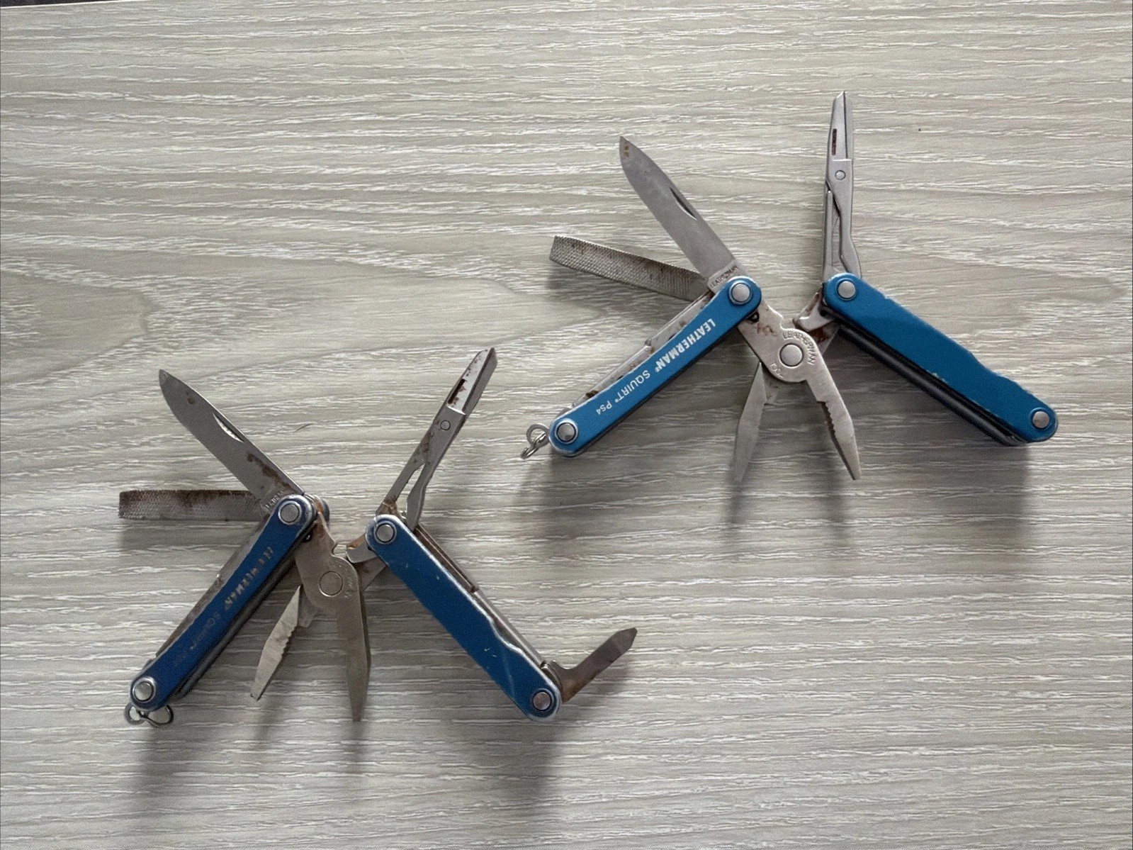 Leatherman Squirt PS4 MultiTool Knife File Lot-2 Scissors Broken Rusty Parts