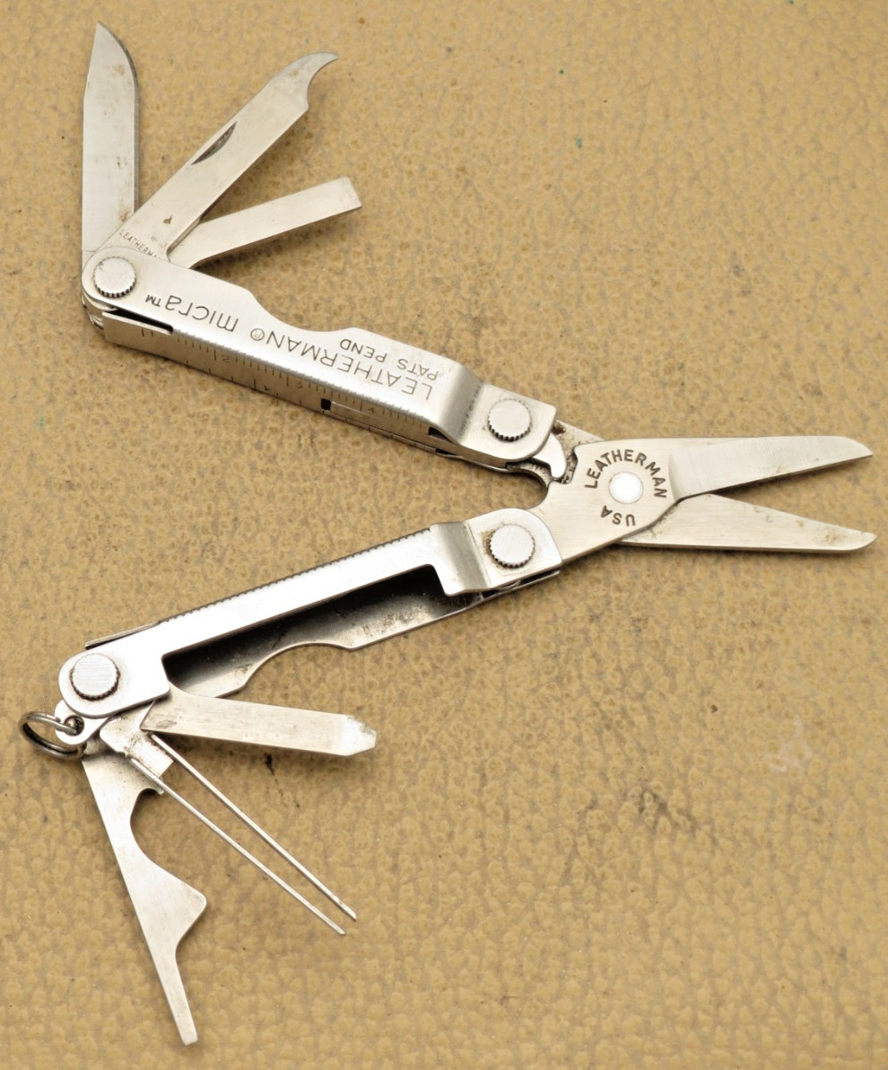 Vintage 1990’s LEATHERMAN TOOL – MICRA Keychain Pocket Sized Multools Lot of Two