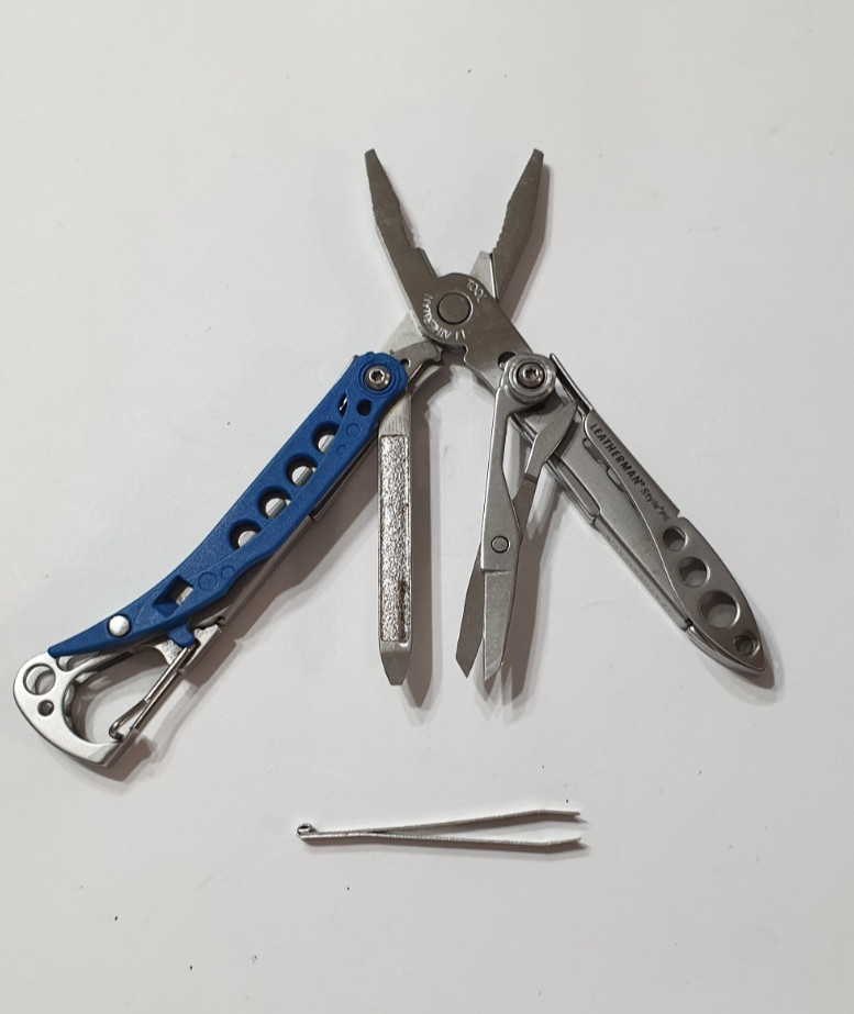 🔥🔥 Leatherman Style PS Rare Retired Used Blue Multi Tool Keychain Collectable