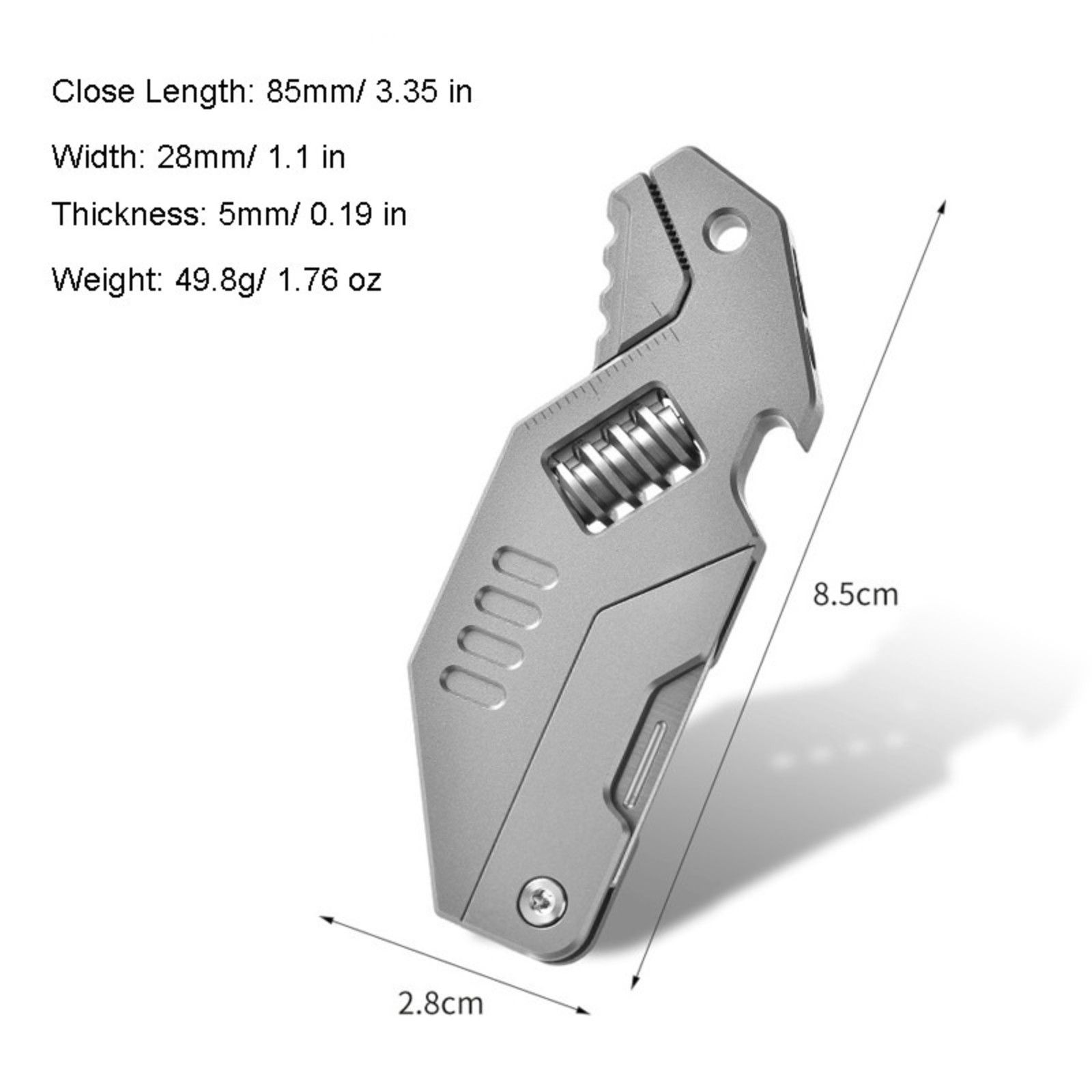 EDC Titanium Alloy Multi Tools Adjustable Wrench Pocket Folding Knife Keychain