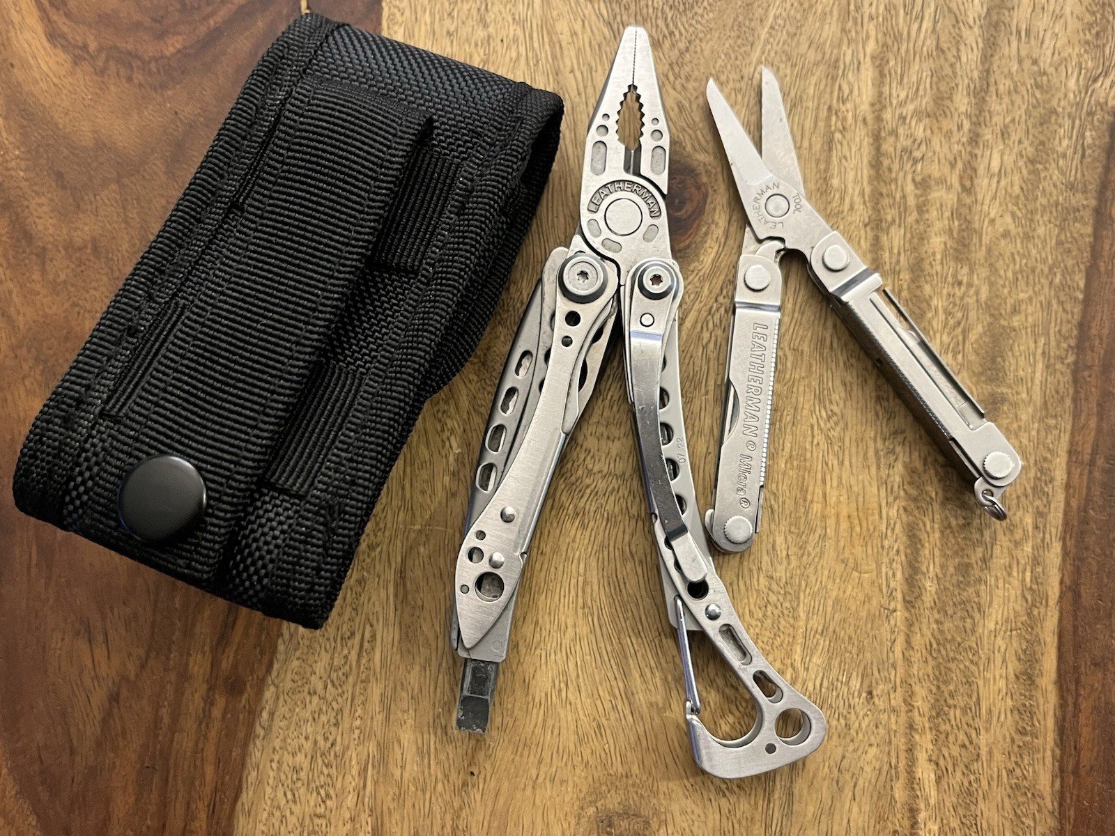 2022 Leatherman Skeletool & MICRA MultiTools SUPER NICE!! w/New Molle Sheath