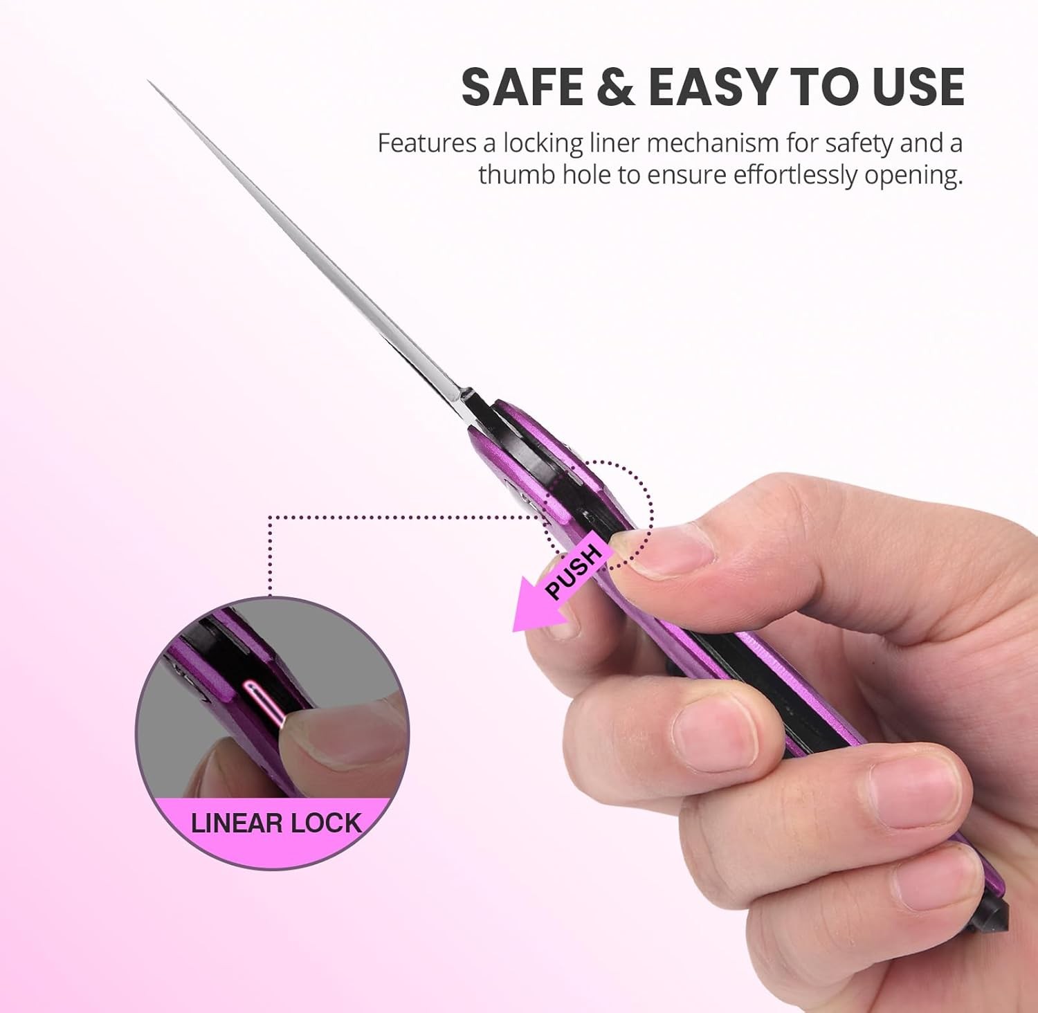 Pink Multitool Carabiner 6-in-1 Keychain Tool Window Breaker for Camping Hiking