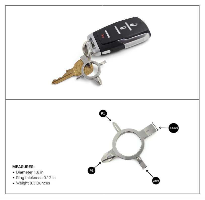 Screwdriver Keychain with Phillips and Flat Head – Tiny EDC Pocket Tool (#1, #2)