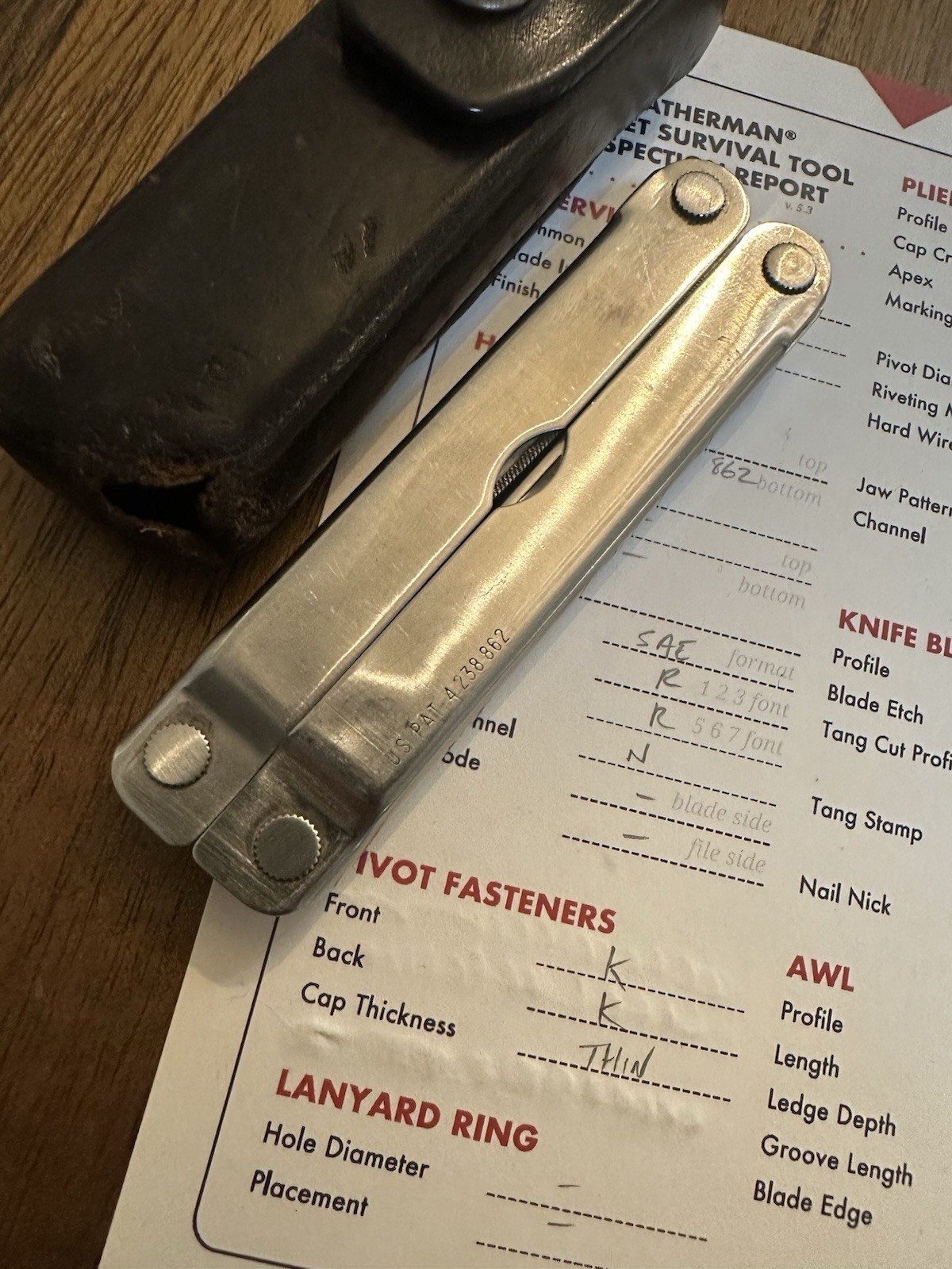 Leatherman Early Winters Pocket Tool Chest Survival Tool US Pat 4238862