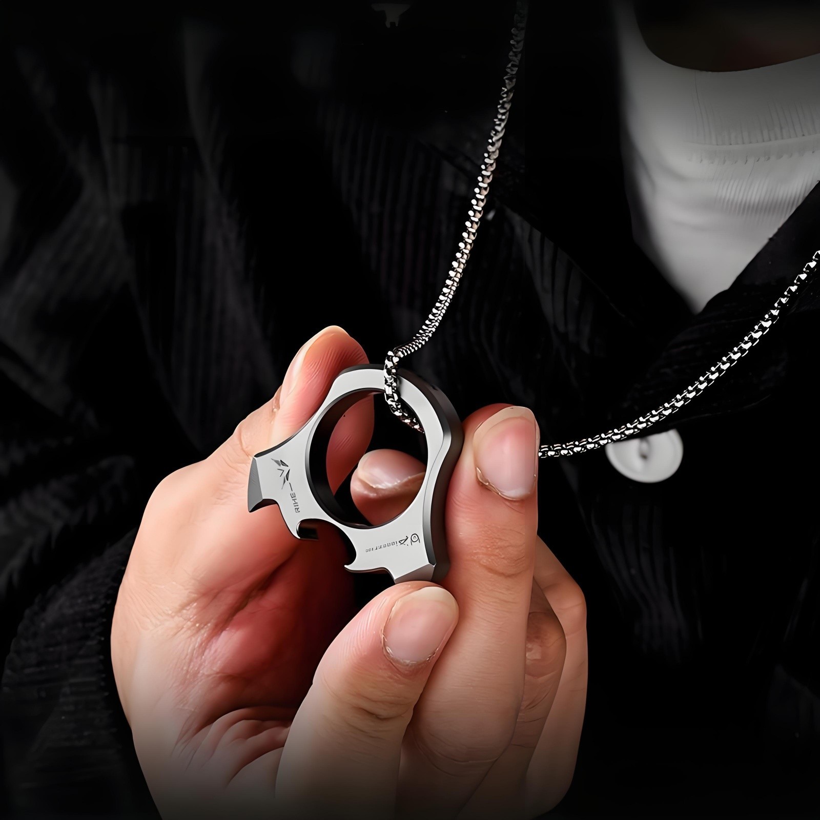 Titanium Alloy EDC Keychain Bottle Opener Ring Necklace Pocket Tool practical