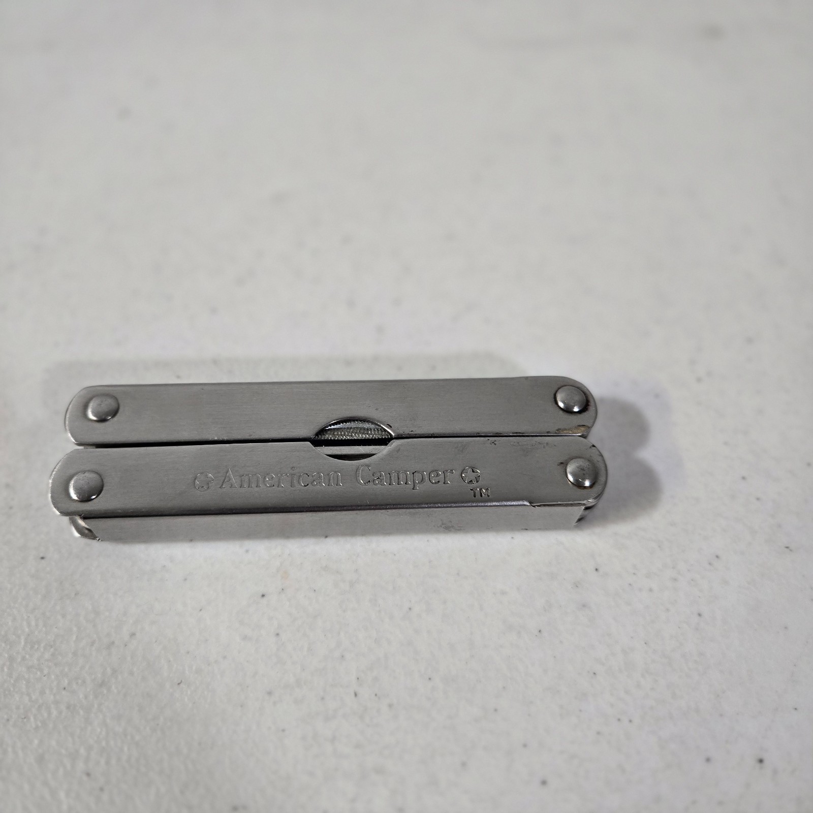 Vintage American Camper Multitool Stainless Steel Pocket Plier Knife Leather She