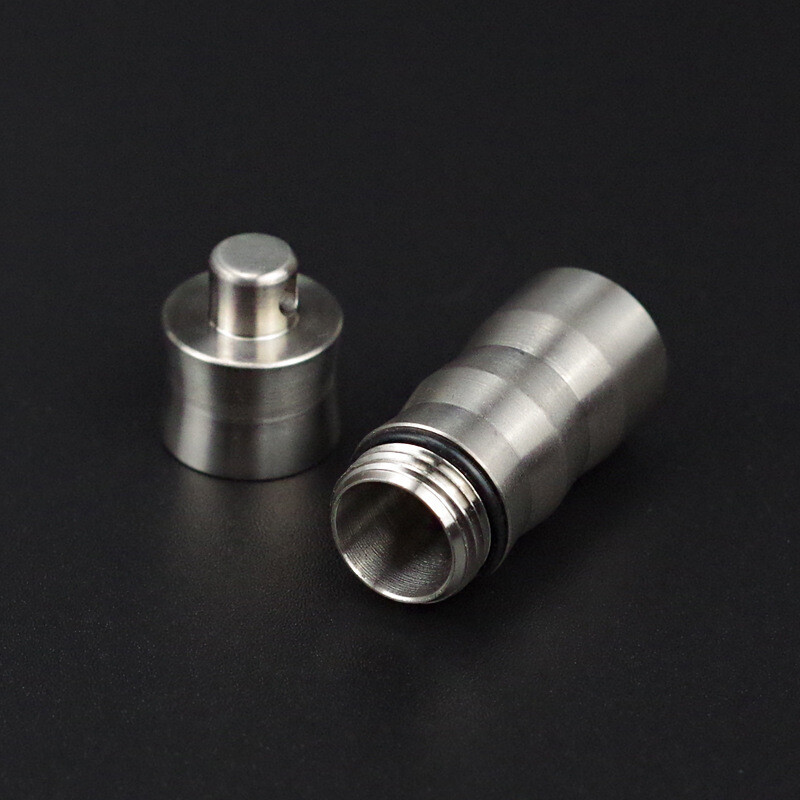 EDC Titanium Pill Case Container Portable Waterproof Box Keychain Pendant