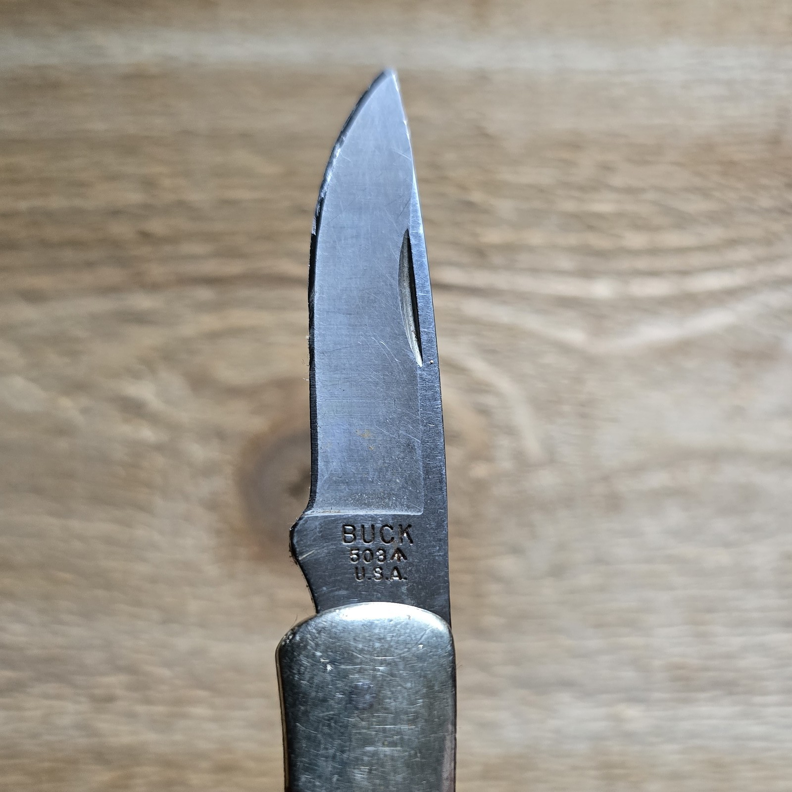 BUCK KNIVES PRINCE LOCKBACK POCKET KNIFE PLAIN EDGE WOOD HANDLE 2008