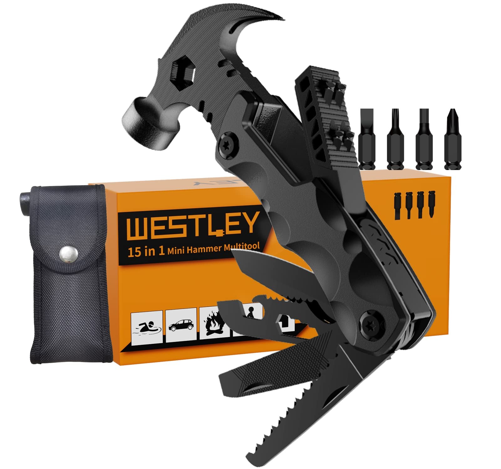 Gifts for Men Unique, Multitool, 15 in 1 Survival Gear, Camping , 4 Screwdriv…