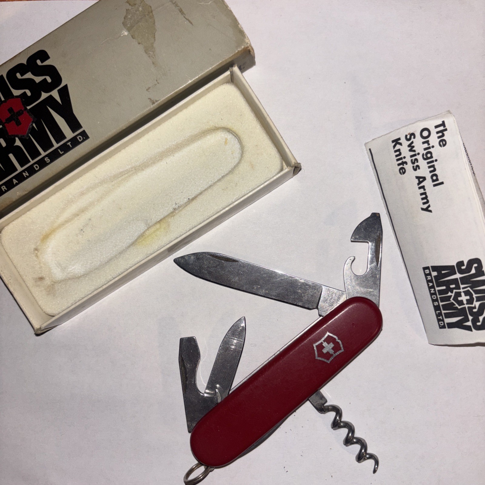 Victorinox Swiss Army Knife Fisherman Red Spartan Vintage Box