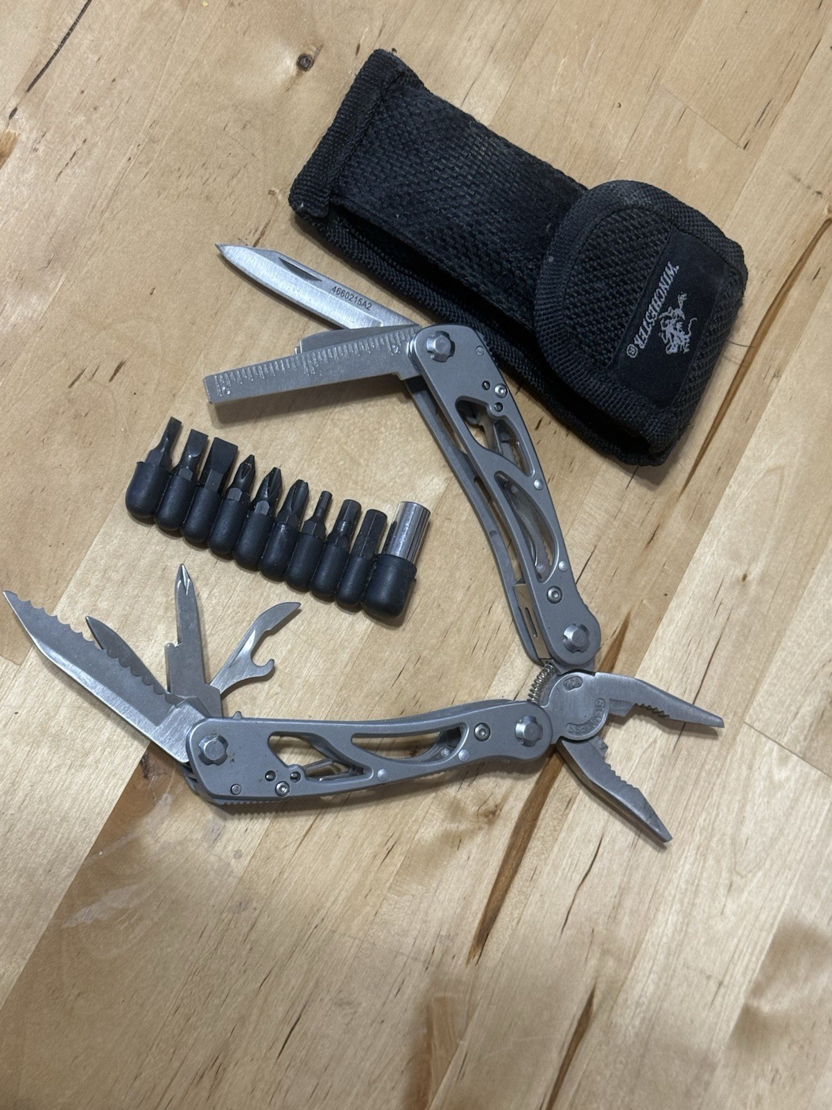 Winchester #2CR Folding Combination Multi-Tool Knife & Sheath EUC