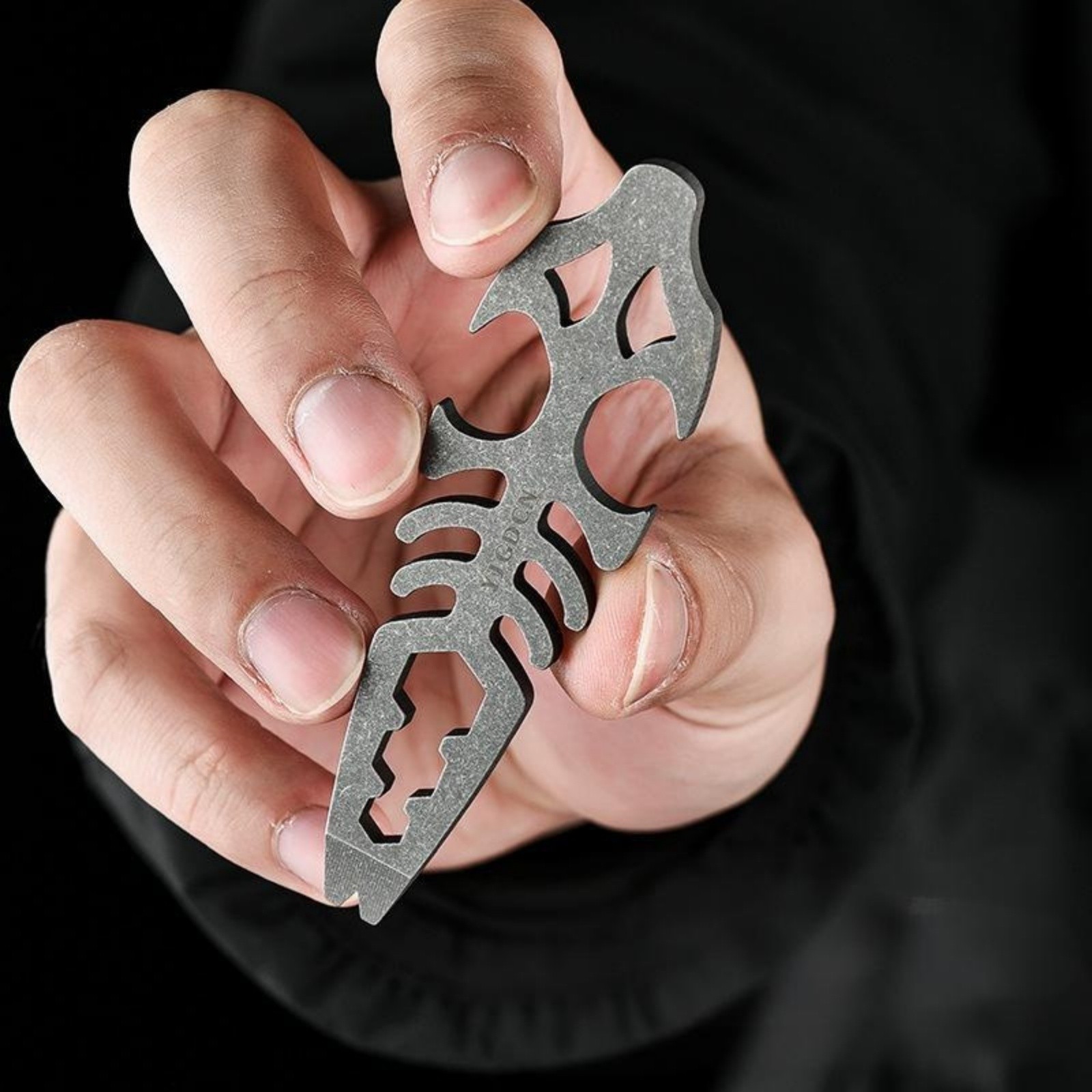 Titanium Alloy EDC Multi-Tool Fishbone Shape Bottle Opener Wrench Pry Bar