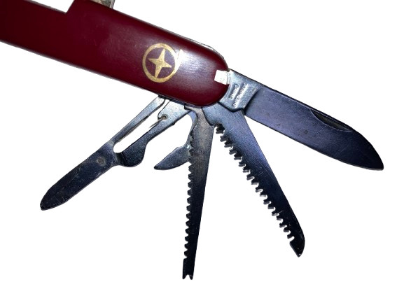 13-Function Red Camping Knife (New, Dealer Old Stock Circa 1998) K-5011R
