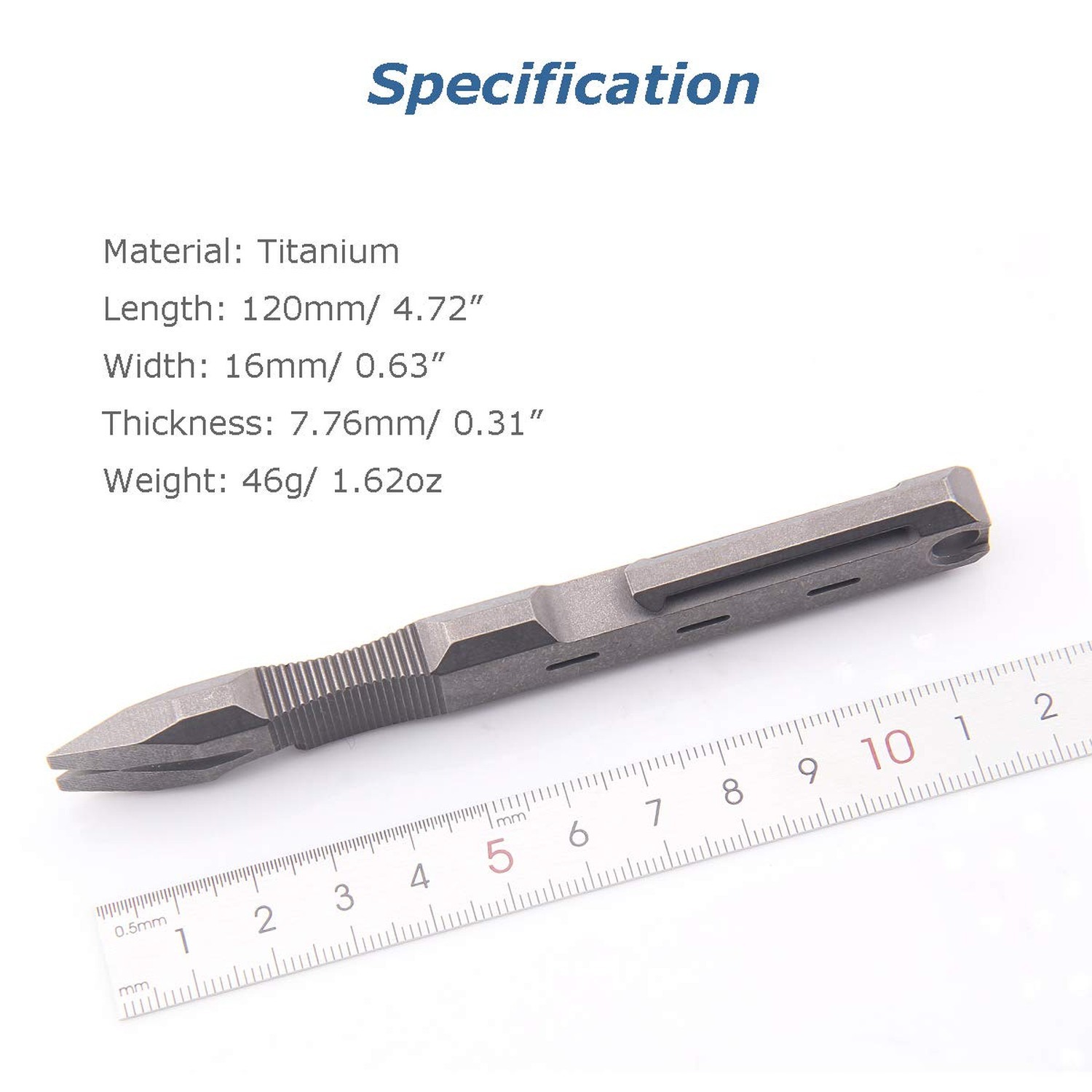 Hamans Titanium EDC Pry Bar with Nail Puller Bottle Opener Function with Pock…