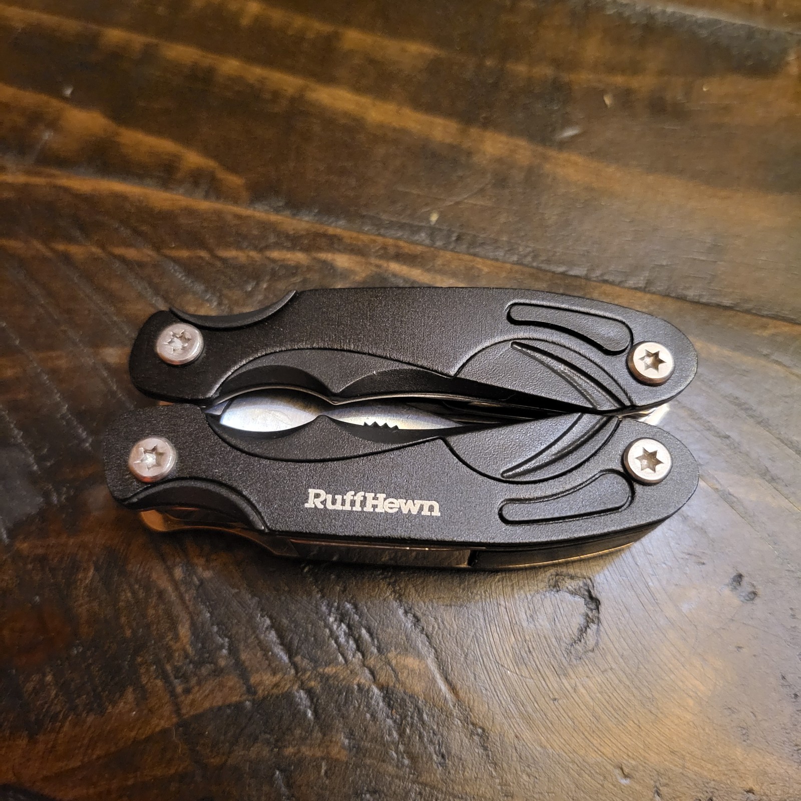 L@@k!!! Ruff Hewn Black Multi Function Pocket Knife Tool Gadgets – 10 Tools