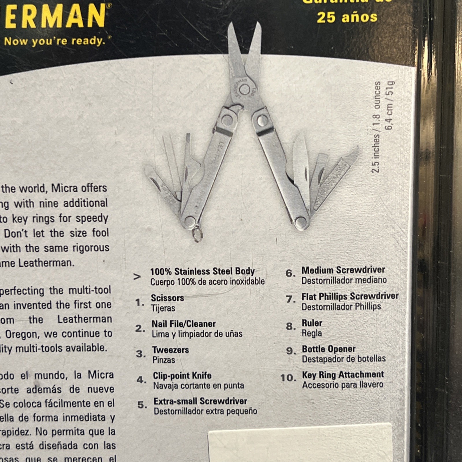 MICRA LEATHERMAN MULTI TOOL KNIFE NEW IN PACKAGE POCKET KEY CHAIN 2006 NOS