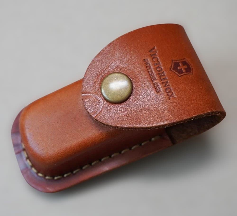 Vintage Victorinox Swisschamp White Multi Tool Knife w/Leather Case