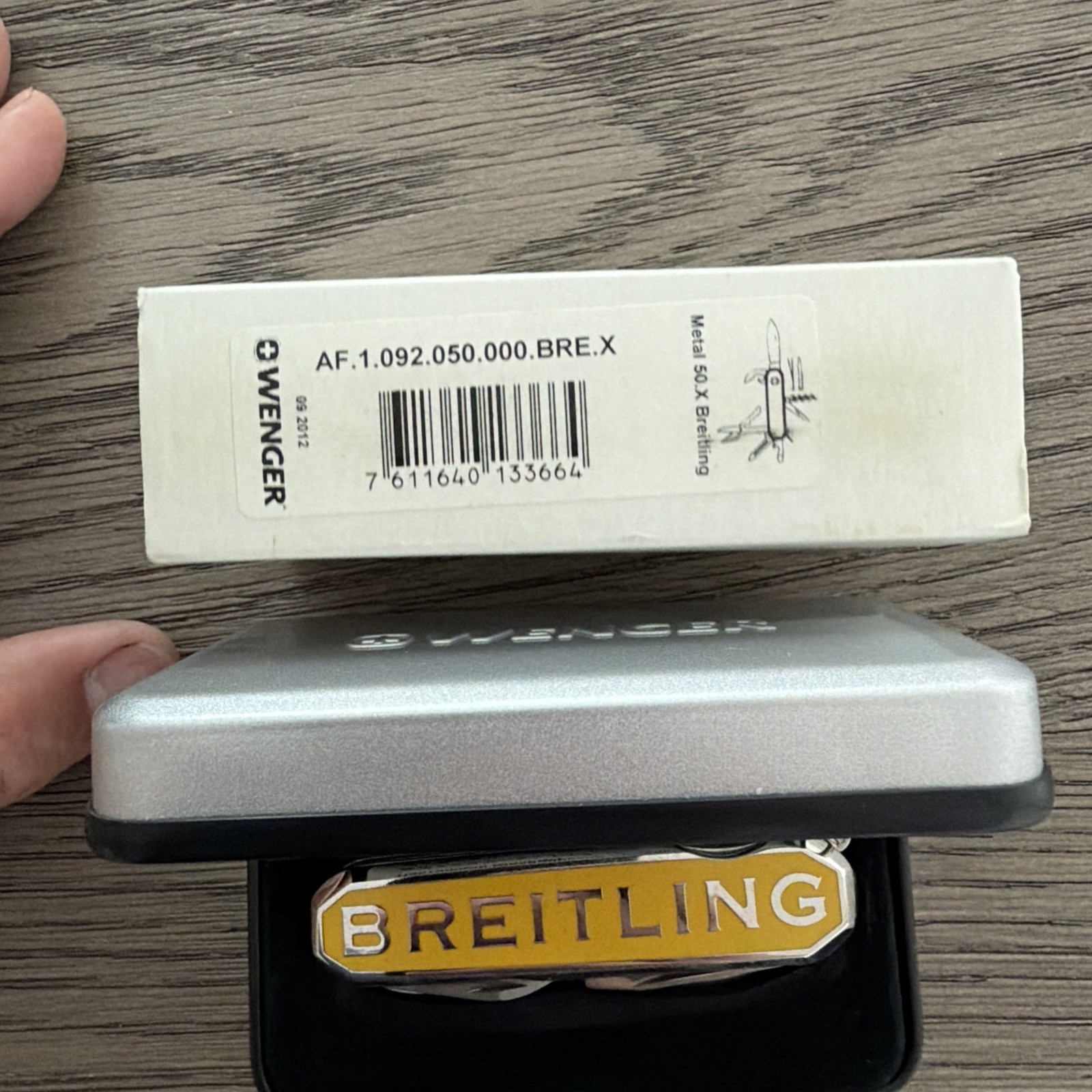 Wenger Breitling Multi-Tool 7-Tool Keyring Yellow/Silver 2.5in SS Blade