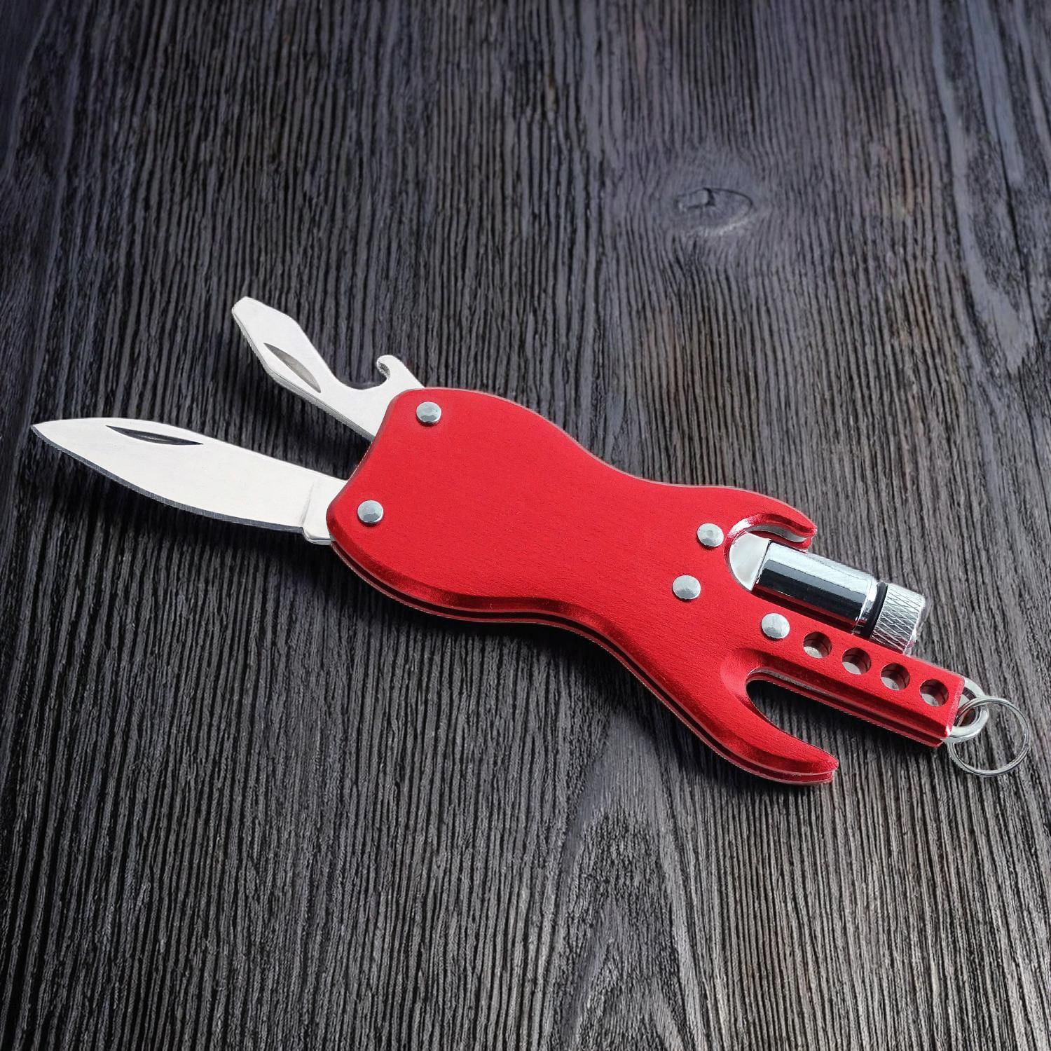 keepdrum KDMT-RD Multi Tool Keychain Guitar Red
